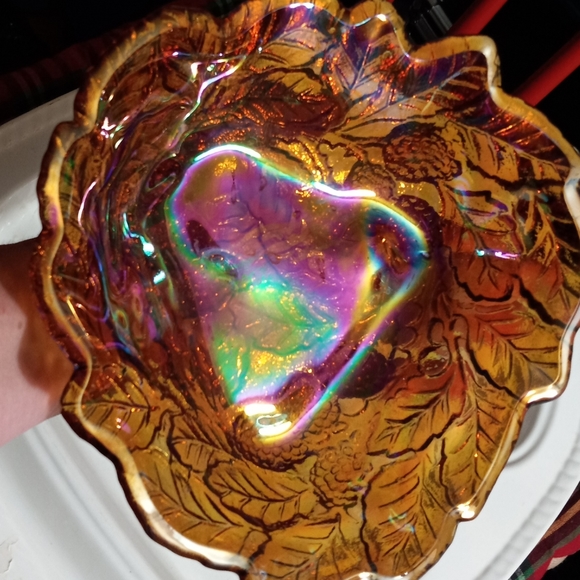 Vintage Indiana Amber Carnival Glass Dish - Picture 3 of 8